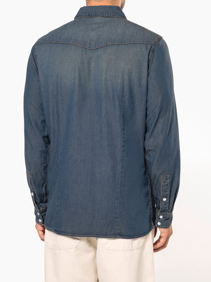Chemise Jean Vintage Homme Coupe Ajustée