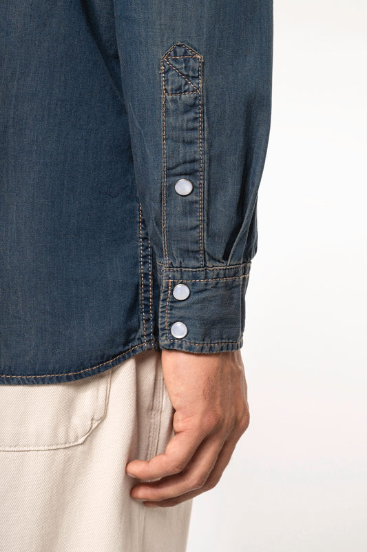 Chemise Jean Vintage Homme Coupe Ajustée