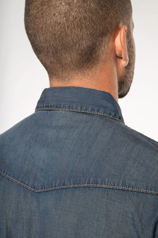 Chemise Jean Vintage Homme Coupe Ajustée