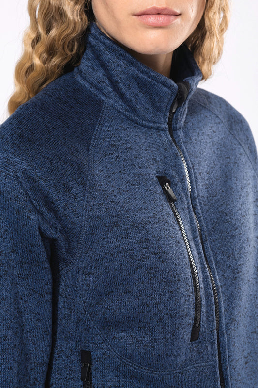 Melierte Reißverschlussjacke für Damen
