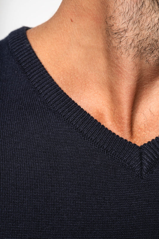 Pull Col V Homme Maille Fine