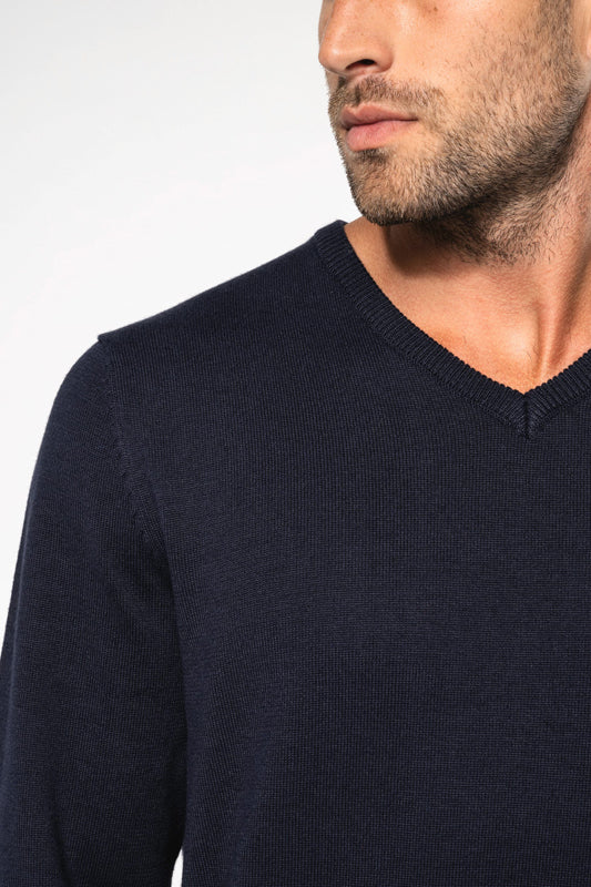 Pull Col V Homme Maille Fine