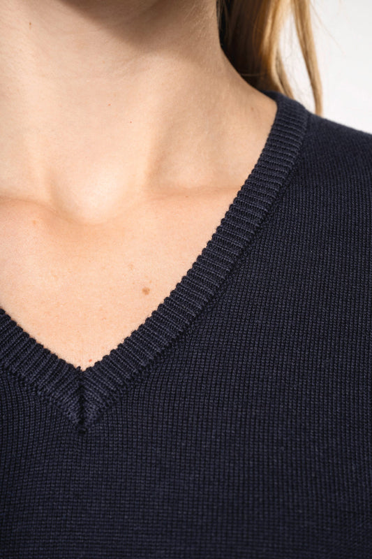 Pull Col V Femme Maille Fine