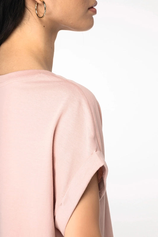 T-shirt Bio Manches Revers Femme