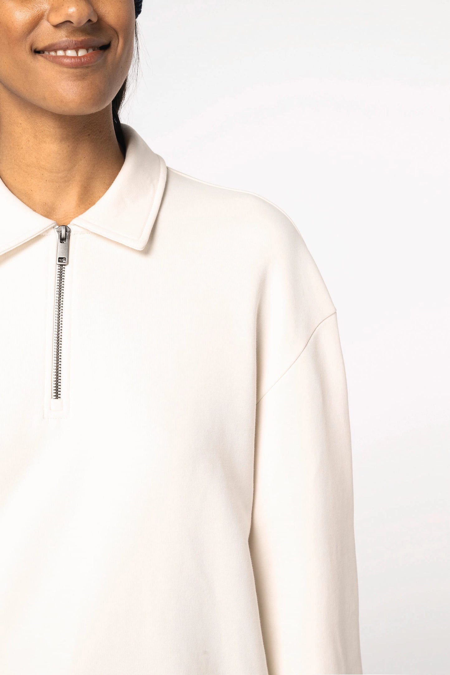 Sweat-shirt Quart Zip Col Polo Unisexe