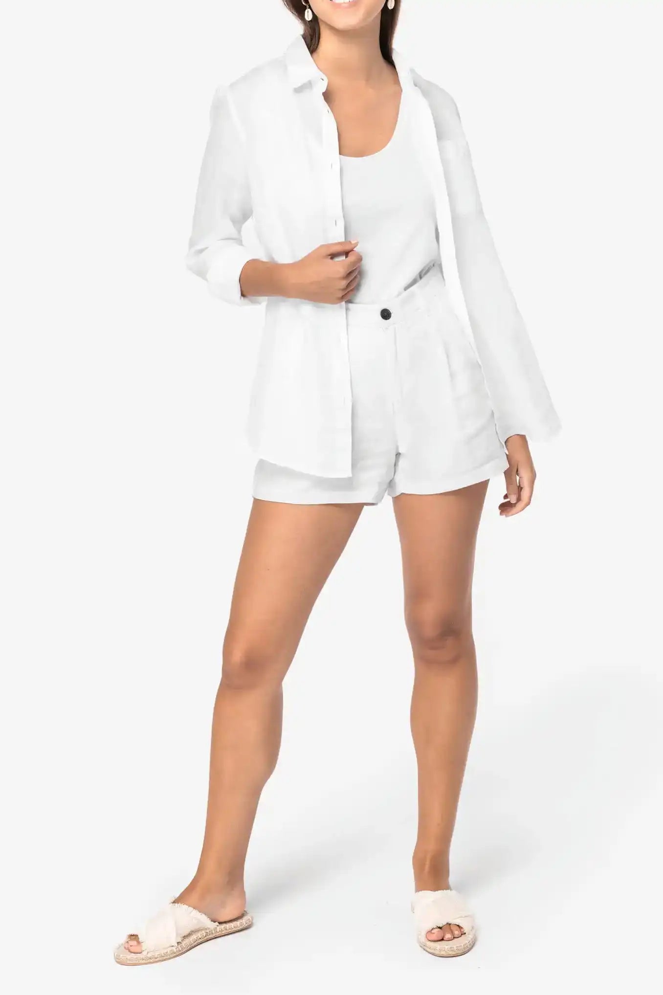 Short en lin femme