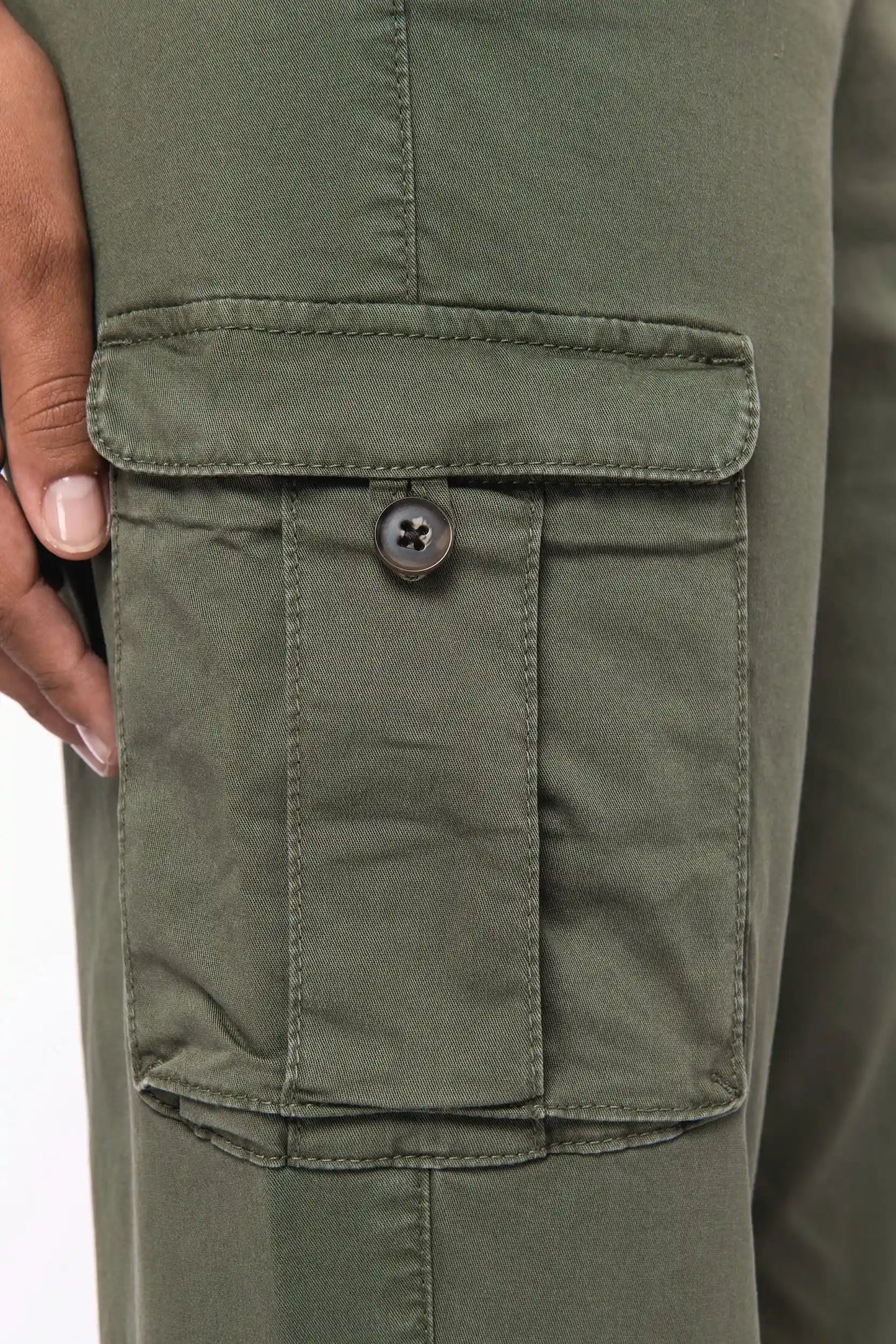 Pantalon Cargo Bio Délavé Femme