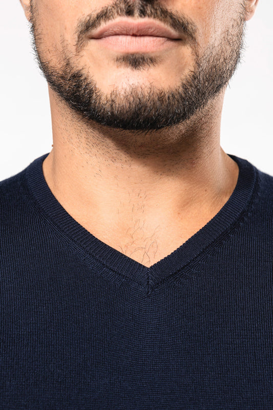 Pull Mérinos Homme Col V Maille Fine
