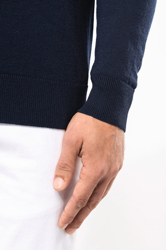 Pull Mérinos Homme Col V Maille Fine