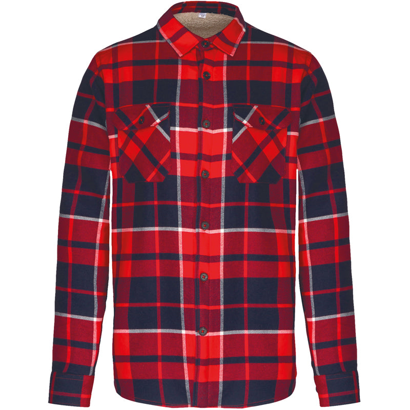 Surchemise à Carreaux Homme Doublée Sherpa