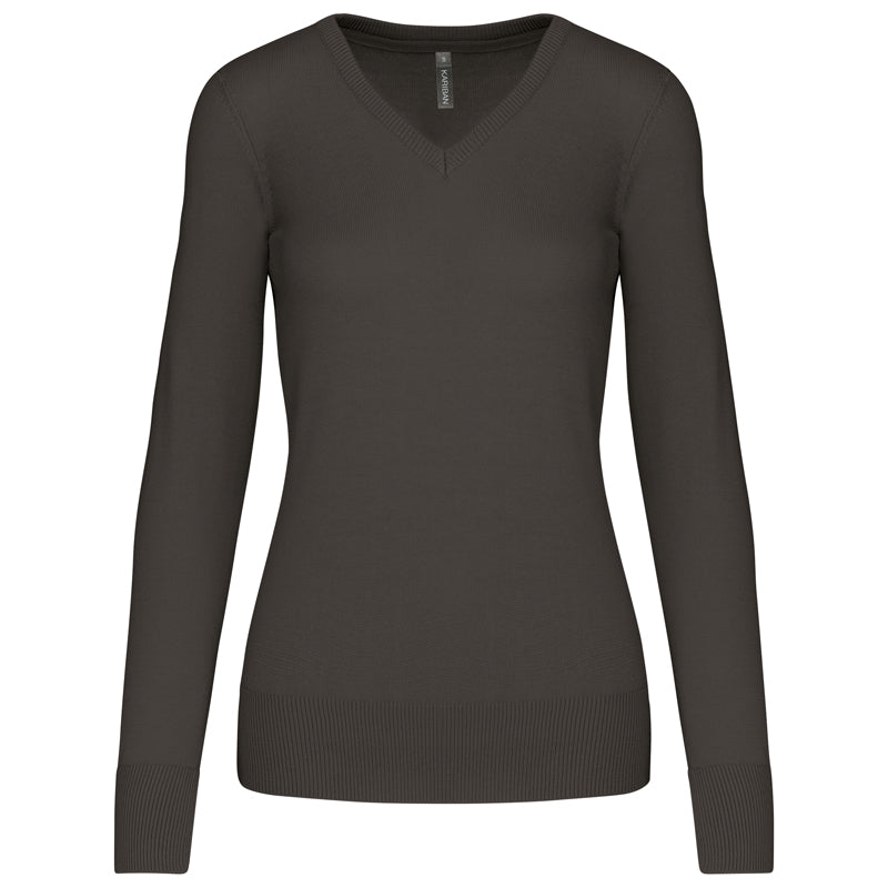 Pull Col V Femme Maille Fine