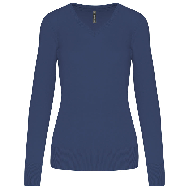 Pull Col V Femme Maille Fine