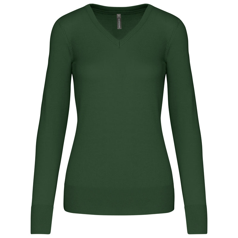 Pull Col V Femme Maille Fine