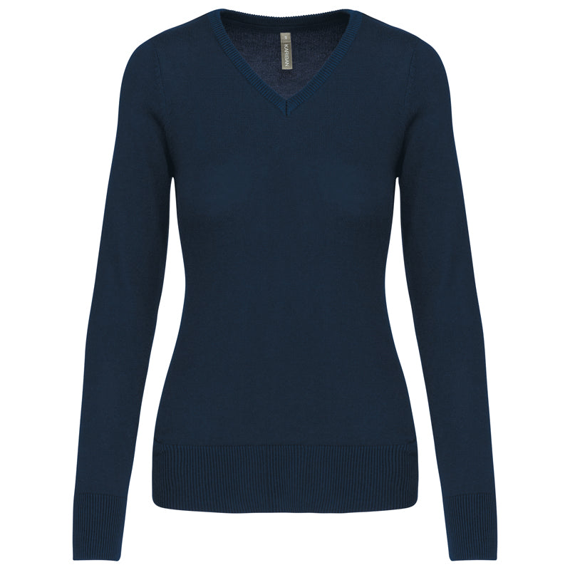 Pull Col V Femme Maille Fine