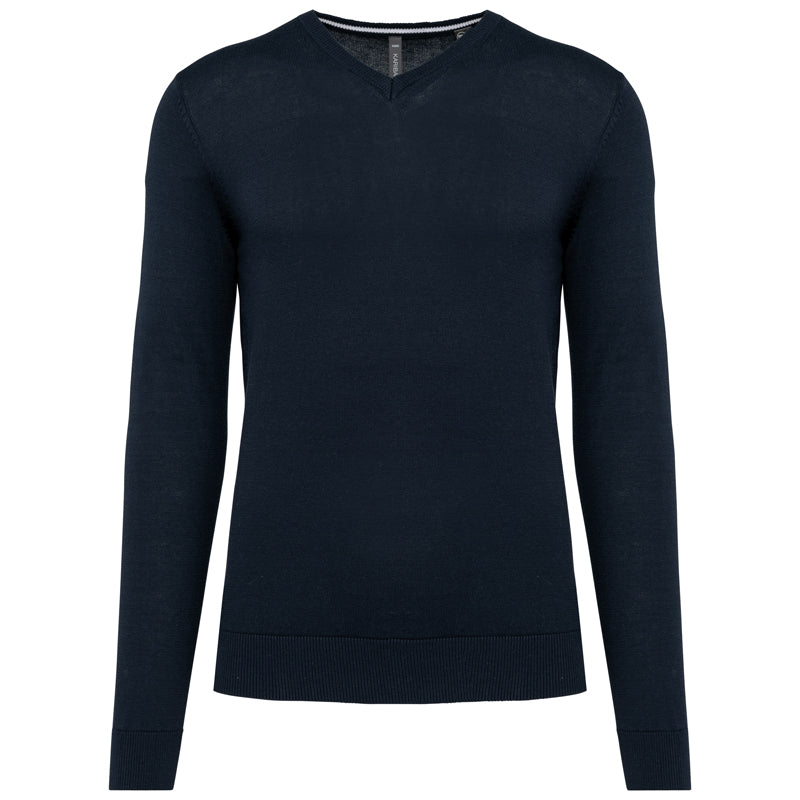 Pull Col V Homme Maille Fine Bio