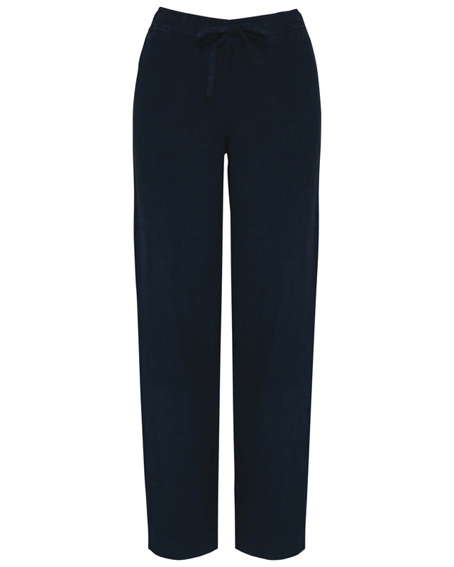 Pantalon écoresponsable délavé en lin femme