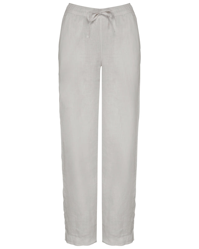 Pantalon écoresponsable délavé en lin femme
