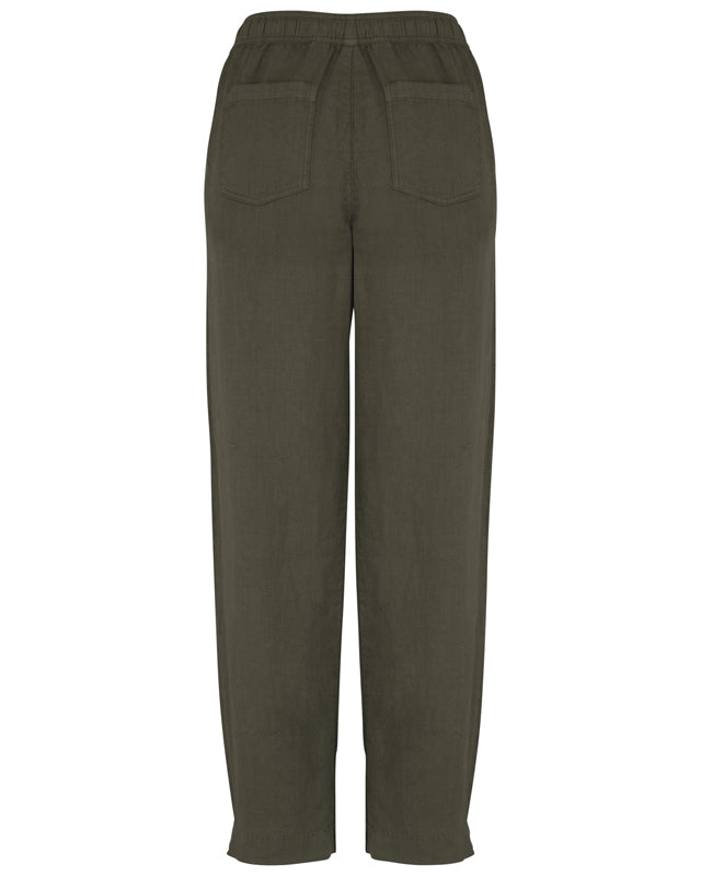 Pantalon écoresponsable délavé en lin femme
