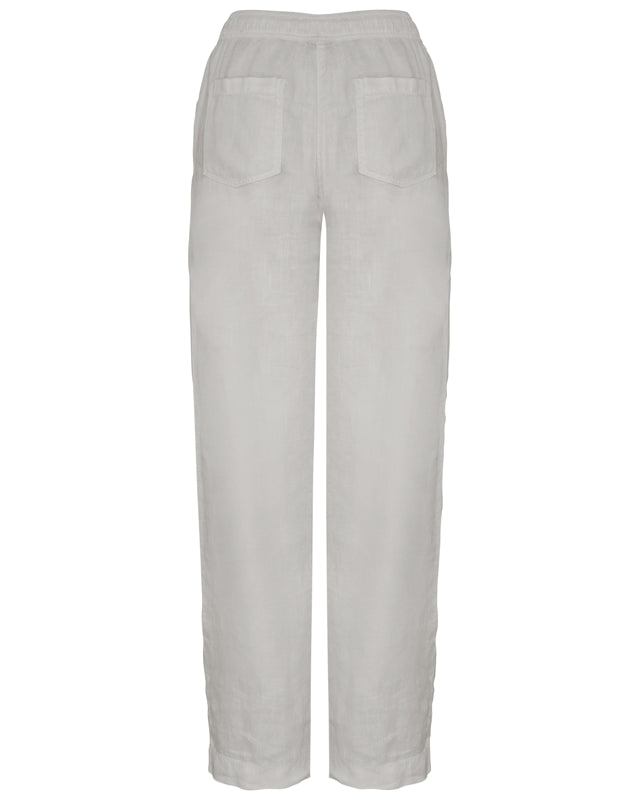 Pantalon écoresponsable délavé en lin femme