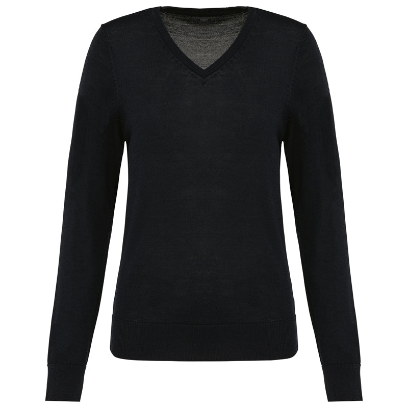 Merino-Pullover mit V-Ausschnitt für Damen