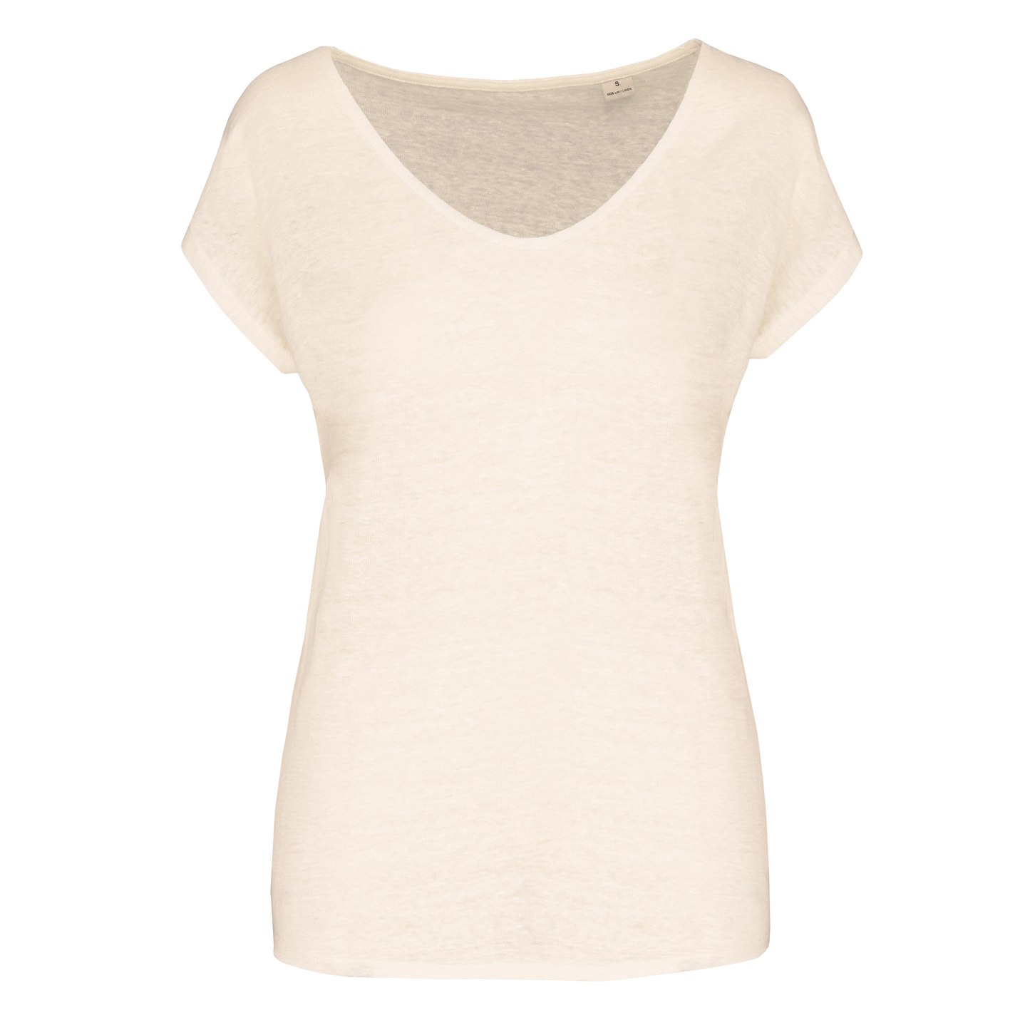 T-shirt col V en lin femme