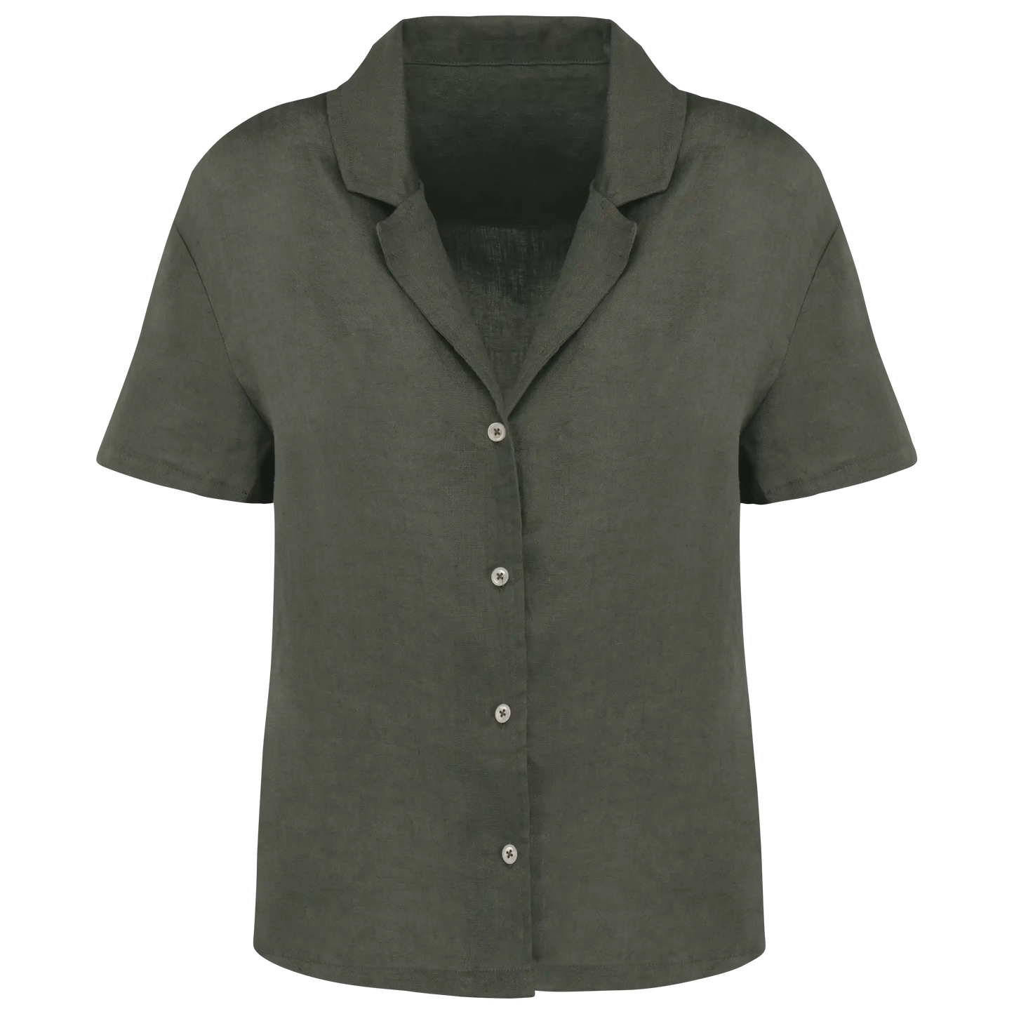 Chemise Lin Femme Col Bowling