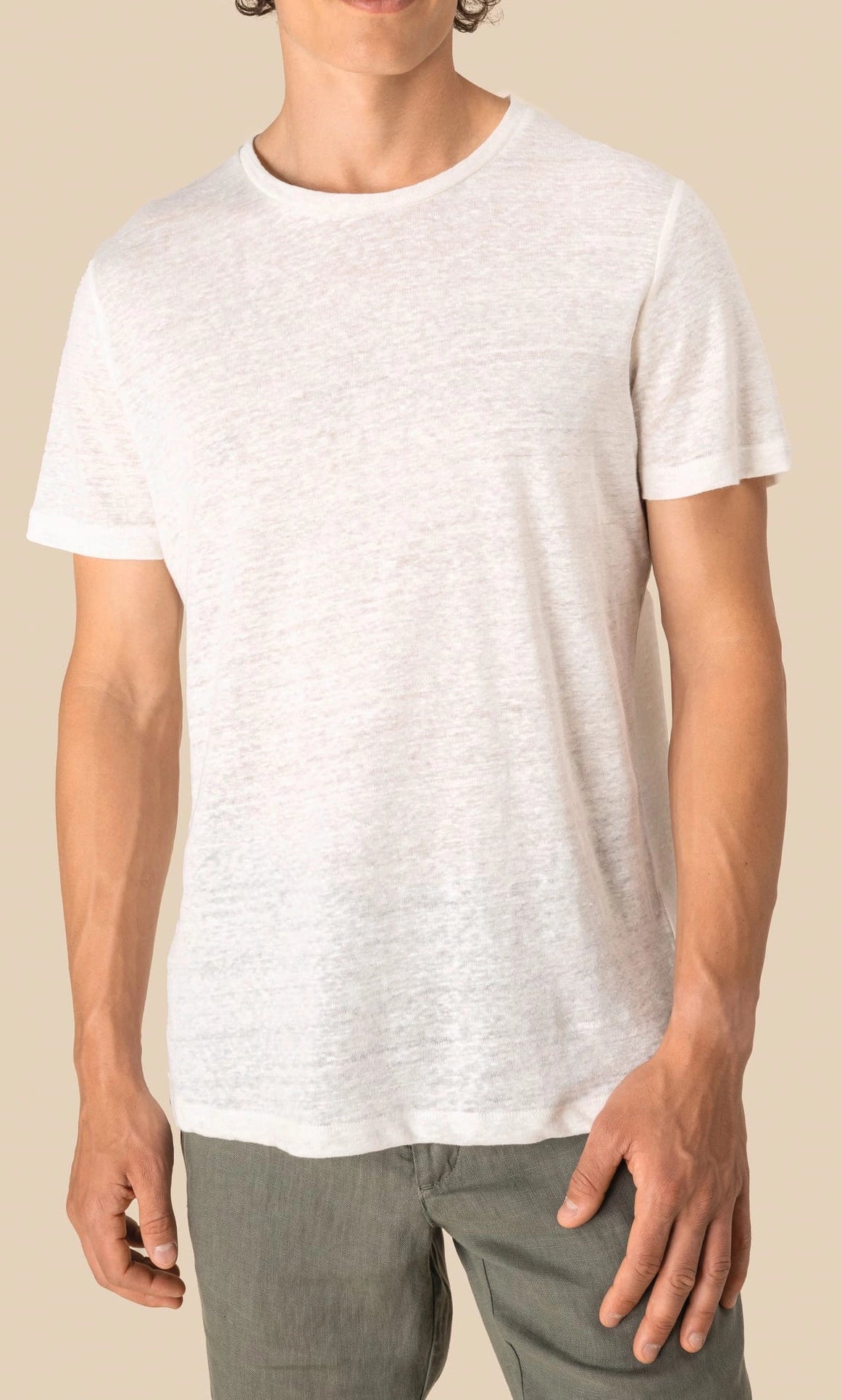 T-shirt Lin Homme Coupe Ajustée