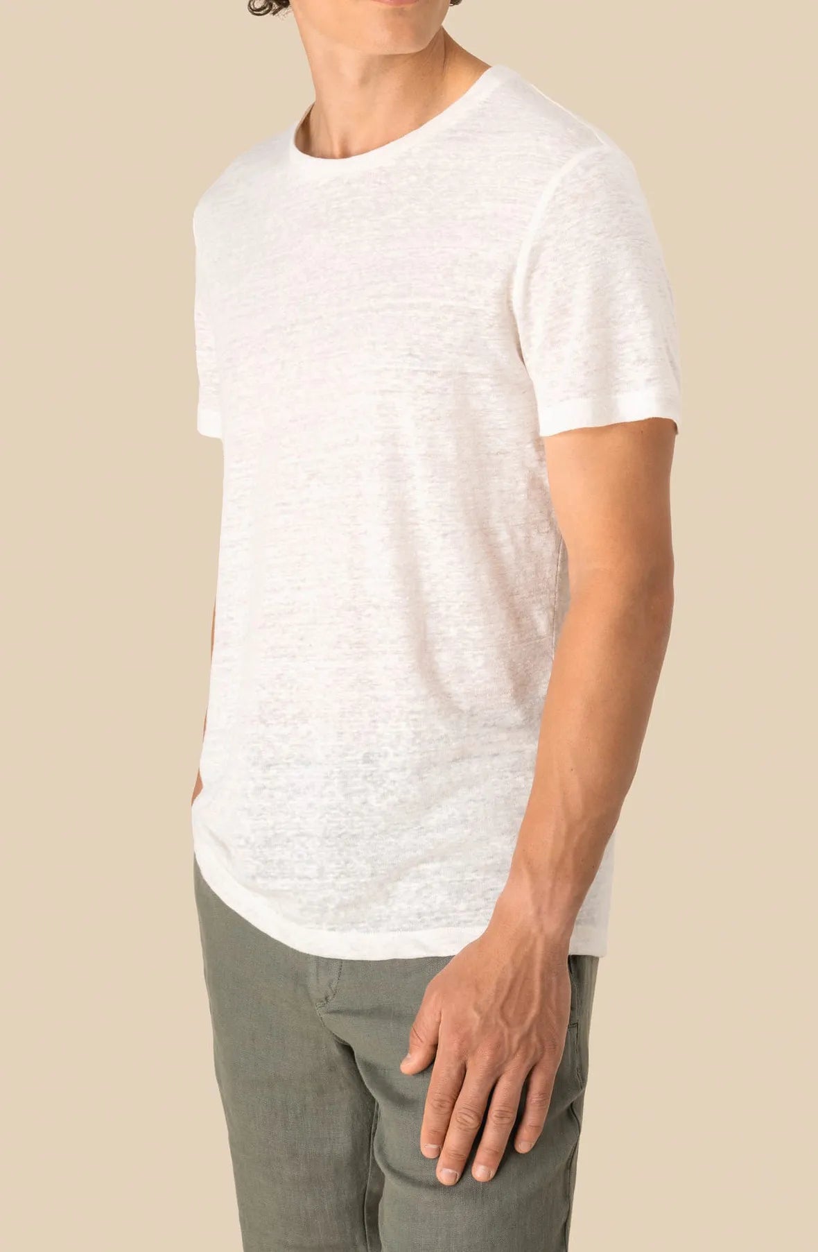 T-shirt Lin Homme Coupe Ajustée