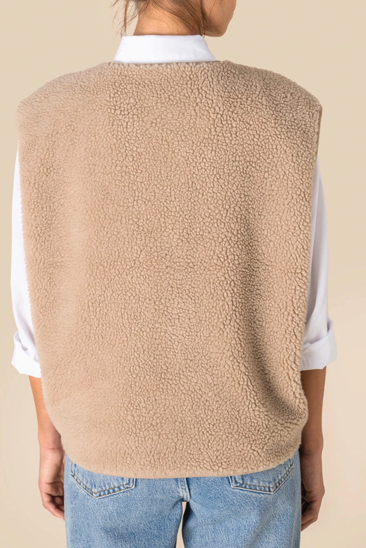 Veste Sans Manches Sherpa Femme