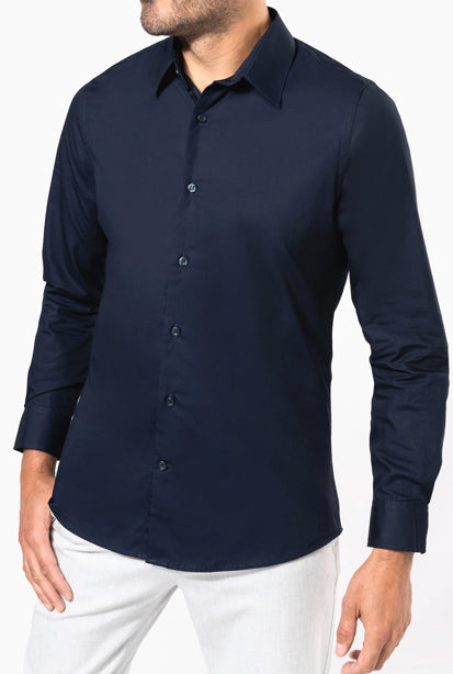 Chemise Popeline Manches Longues Homme