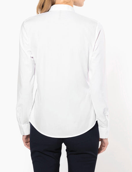 Chemise Col Mao Popeline Femme