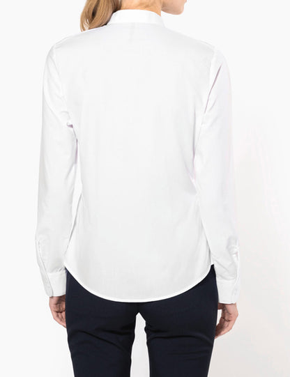 Chemise Col Mao Popeline Femme
