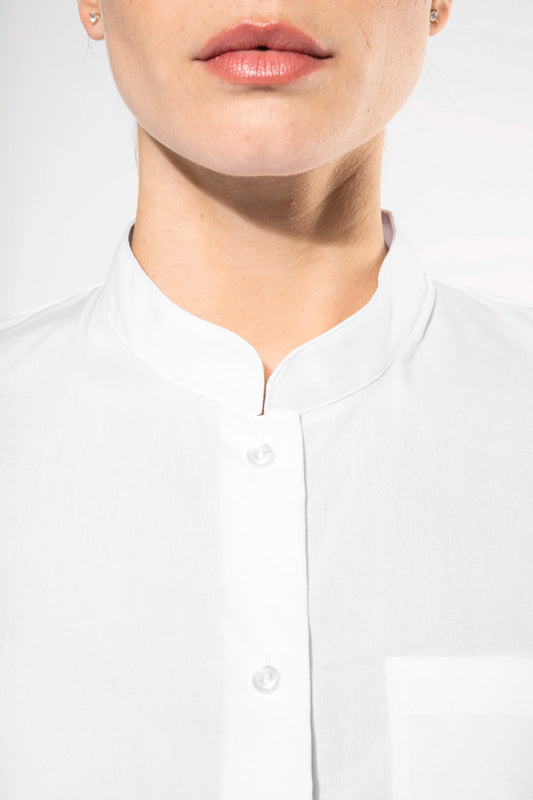 Chemise Col Mao Popeline Femme