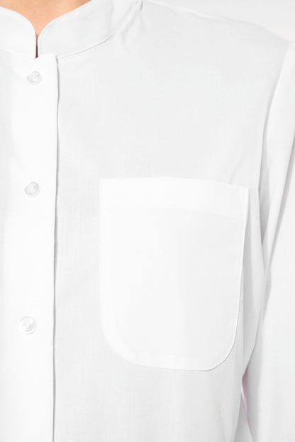 Chemise Col Mao Popeline Femme