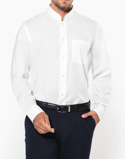 Chemise Col Mao Popeline Homme
