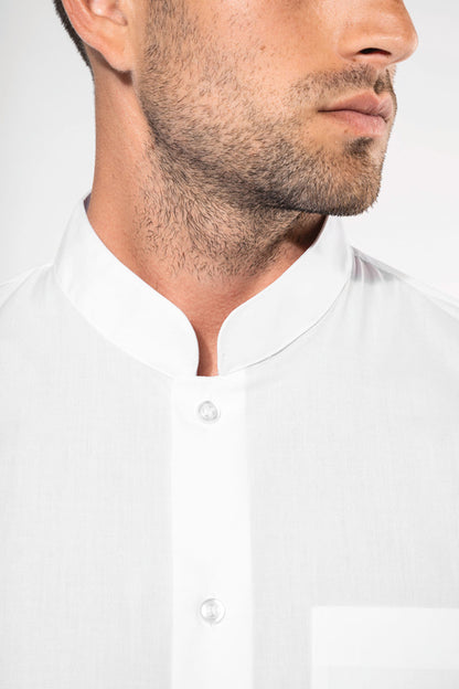 Chemise Col Mao Popeline Homme