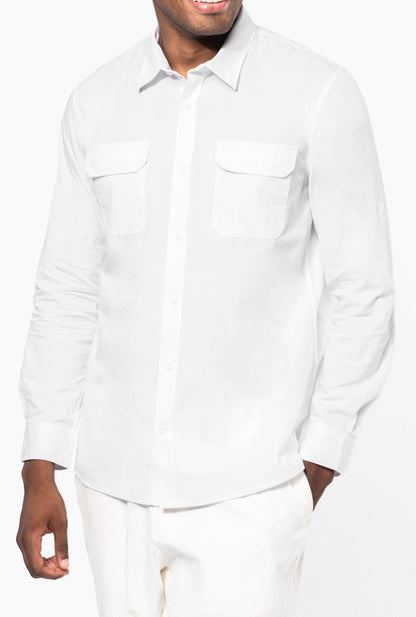 Men's Safari Shirt Aged Poplin