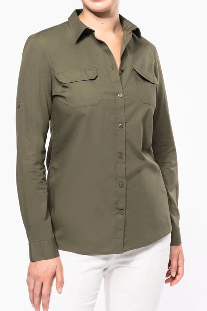 Women's long sleeve safari shirt