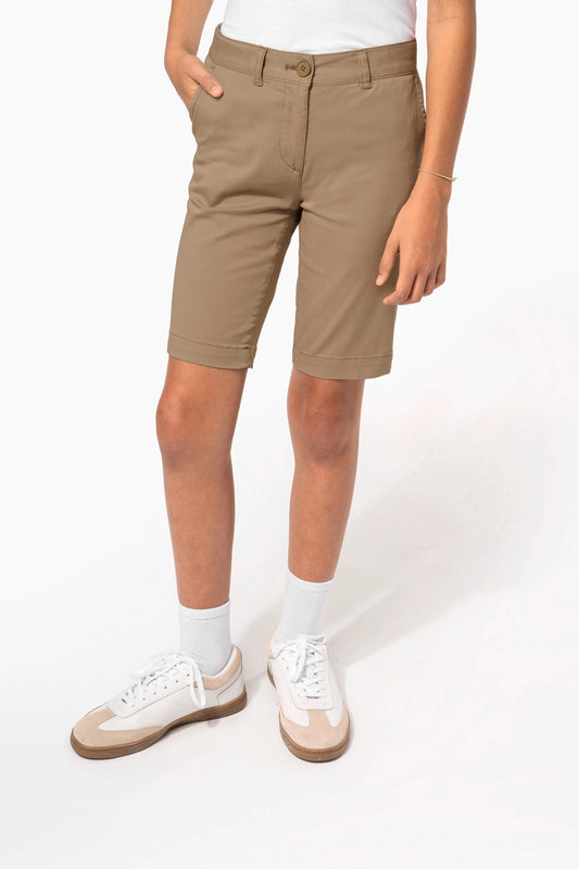 Stretch Chino Bermuda Shorts for Girls