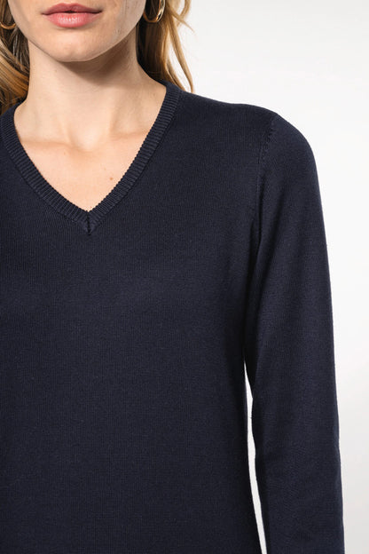Feinstrickpullover mit V-Ausschnitt für Damen
