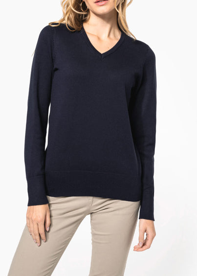 Feinstrickpullover mit V-Ausschnitt für Damen