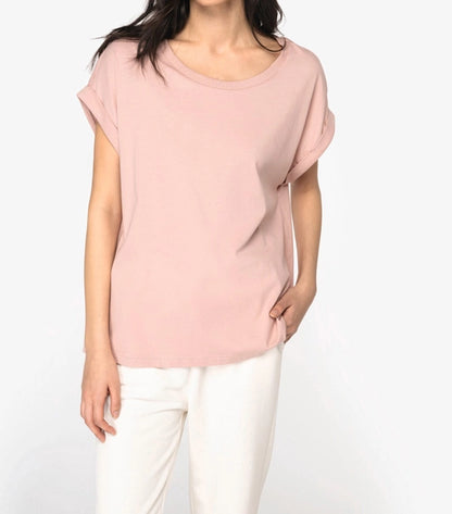 T-shirt Bio Manches Revers Femme