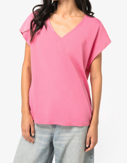 T-shirt Femme Col V Kimono Bio