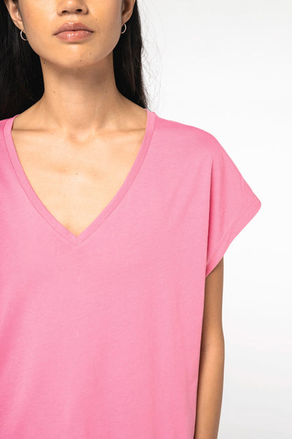 T-shirt Femme Col V Kimono Bio