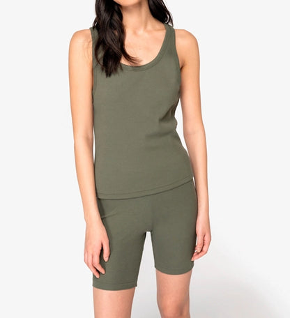 Geripptes Tanktop aus Bio-Baumwolle für Damen