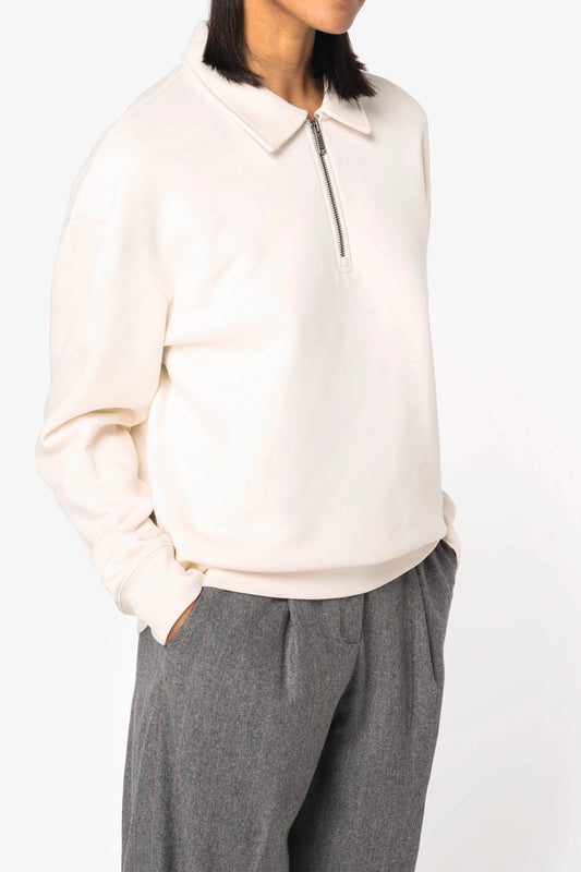 Sweat-shirt Quart Zip Col Polo Unisexe