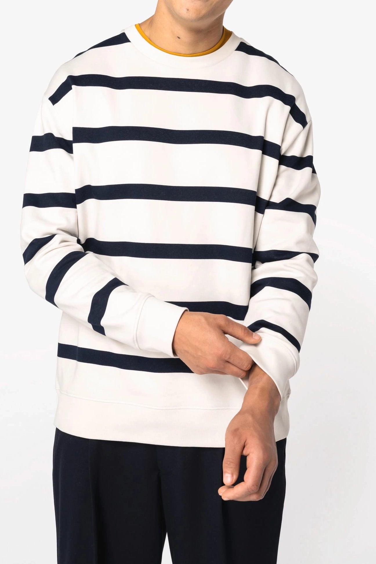 Unisex Breton-Streifen-Sweatshirt