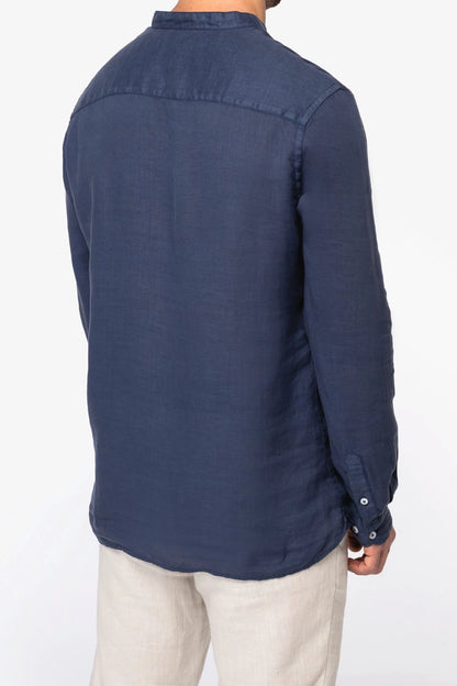 Leinenhemd für Herren mit Stehkragen