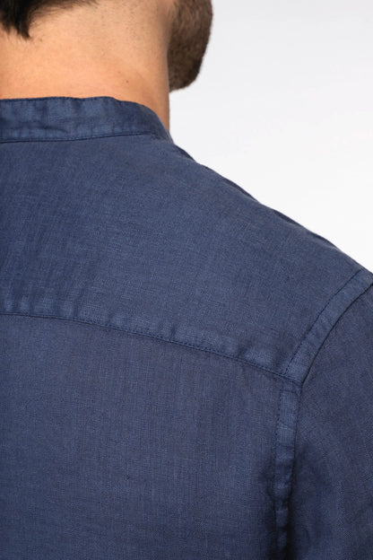 Leinenhemd für Herren mit Stehkragen