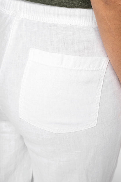 Pantalon écoresponsable délavé en lin femme